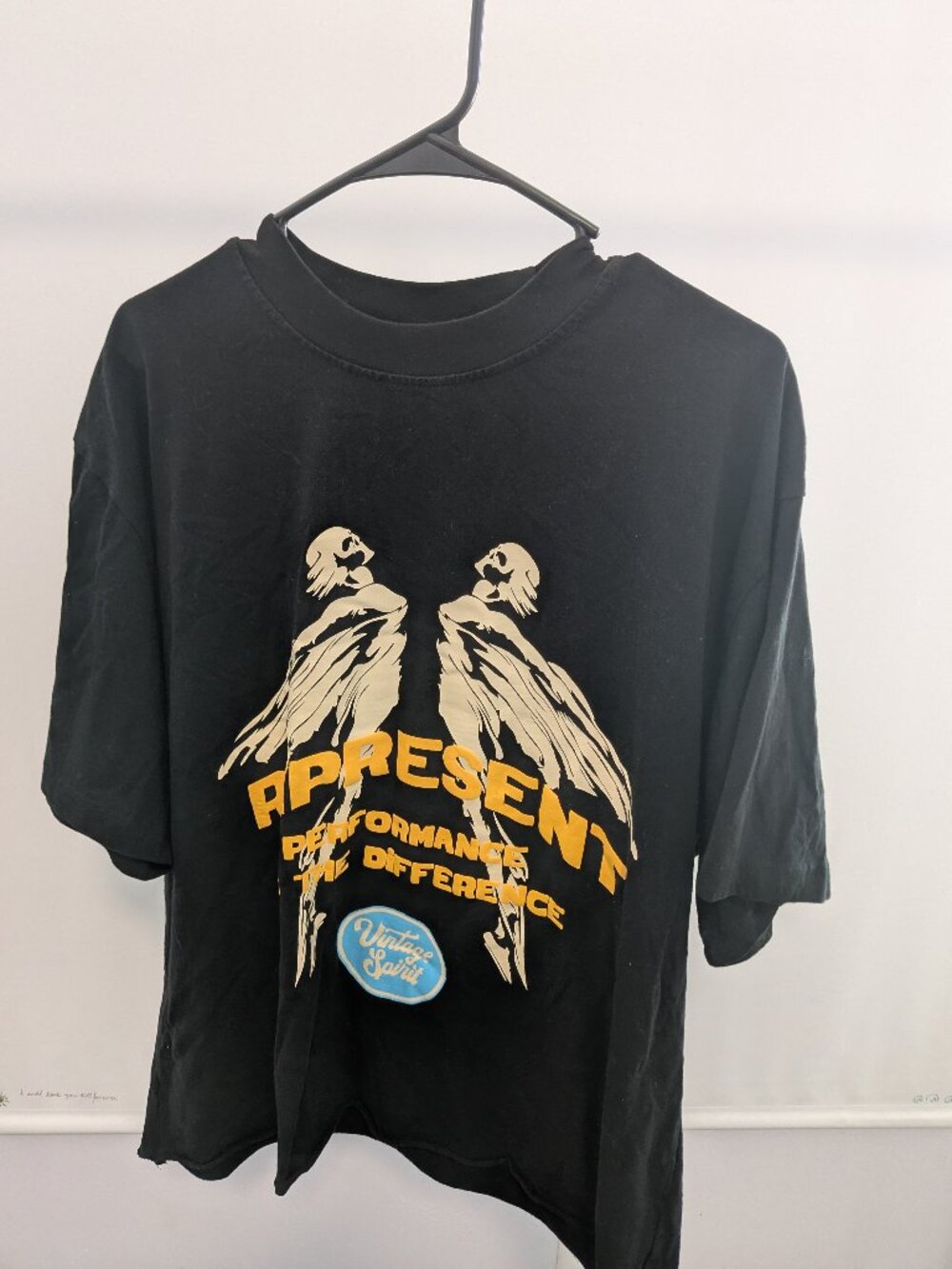 Cropped Represent Clo Spirit Reaper Graphic Tee Vintage Black Oversized L